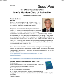 April Seed Pod - Men`s Garden Club of Ashevilleâ75th Anniversary