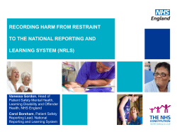 Restraint PPT March2015 VG - Mental Health & Learning Disability