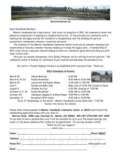 Print Membership Form - Mentor Headlands Community Center