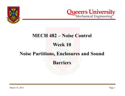 MECH 482 - Week 10 - Noise Partitions and Sound Barriers