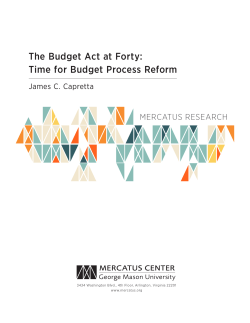 The Budget Act at Forty: Time for Budget Process