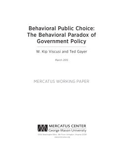 Behavioral Public Choice: The Behavioral