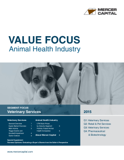 First Quarter 2015 Animal Health Industry | Sector