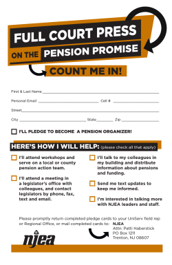 Pension Pledge Card - Mercer County Retired Educators` Association