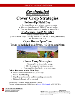 Rescheduled Cover Crop Strategies