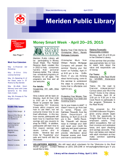 April 2015 newsletter - Meriden Public Library