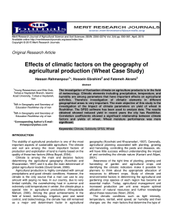 Effects of climatic factors on the geography of agricultural production