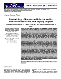 Epidemiology of burn wound infection and its antibacterial