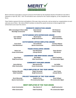 Merit Contractors Association is proud to announce the finalists for