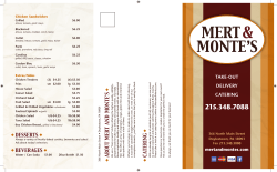 Daily Menu - Mert & Monte`s Deli