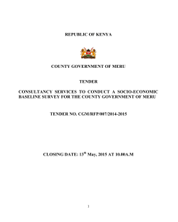 REPUBLIC OF KENYA COUNTY GOVERNMENT OF MERU