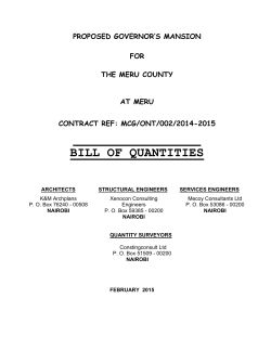 BILL OF QUANTITIES - Meru County Government