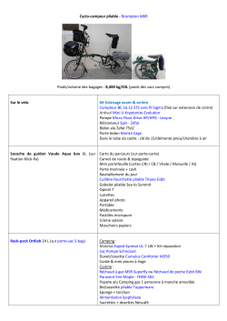 Cyclo-campeur pliable - Brompton M6R Poids