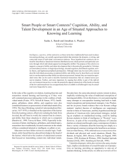 Smart People or Smart Contexts? Cognition, Ability, and