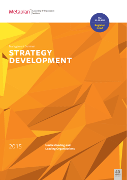 STRATEGY DEVELOPMENT - EFFECTIVE Consulting