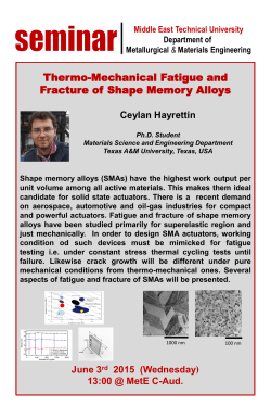 Thermo-Mechanical Fatigue and Fracture of Shape Memory Alloys