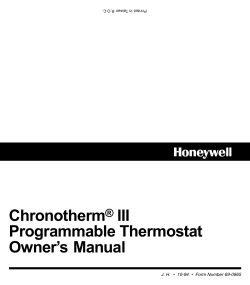 Honeywell Programmable Thermostat Owners