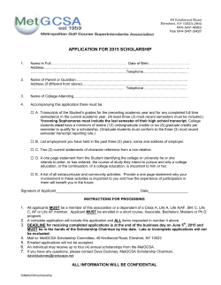 2015 Scholarship Application Form