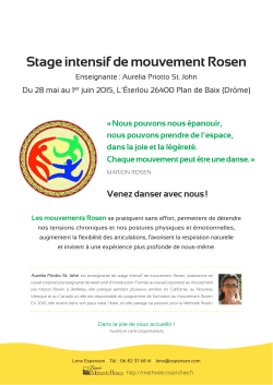 Stage intensif de mouvement Rosen - La MÃ©thode Rosen