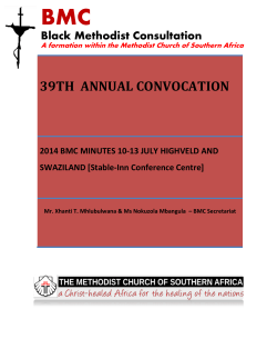 BMC Connexional Minutes 2014 39th Convocation