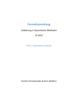 Formelsammlung EinfÃ¼hrung in Quantitative Methoden SS 2015