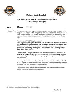 Major Rules - Methuen Youth Baseball