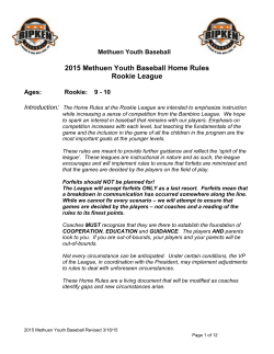 Rookie League Rules - Methuen Youth Baseball