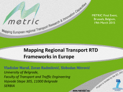 METRIC WP2 Mapping Regional Transport Innovation Frameworks