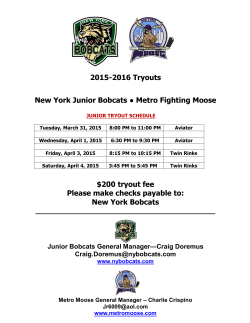 2015-2016 Tryouts New York Junior Bobcats Metro Fighting Moose