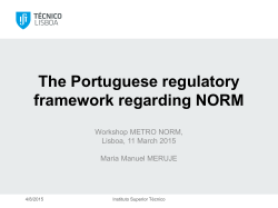 The Portuguese regulatory framework regarding NORM