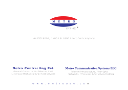 Metro Contracting Profile - Metro Contracting Establishment