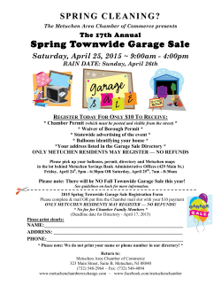 Spring Townwide Garage Sale - Metuchen Area Chamber of