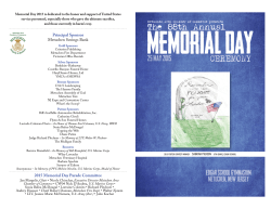 Memorial Day Ceremony Program - Metuchen Area Chamber of