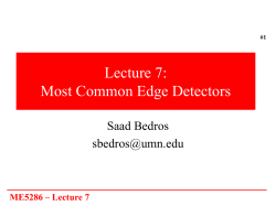 Lecture 7: Most Common Edge Detectors