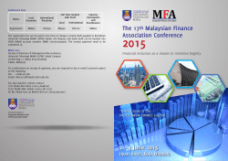 Brochure - The Malaysian Finance Association (MFA) Conference