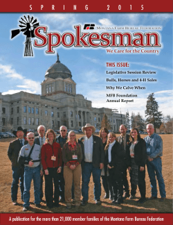 Spring 2015 MFBF Spokesman - Montana Farm Bureau Federation