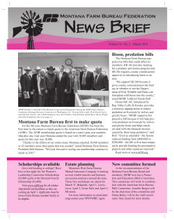 March 2015 News Brief - Montana Farm Bureau Federation