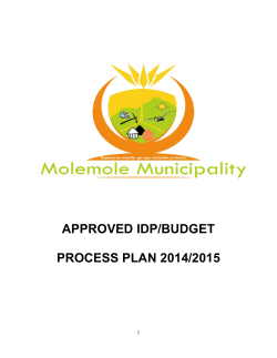 APPROVED IDP/BUDGET PROCESS PLAN 2014/2015