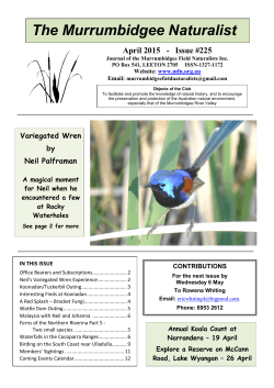 April 2015 - Issue #225 - Murrumbidgee Field Naturalists