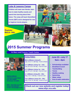 View the Summer Programs flyer - Mary and Frances Youth Center