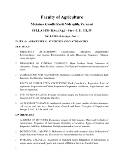 B.Sc. (Ag.) &acirc;Part - Mahatma Gandhi Kashi Vidyapith University