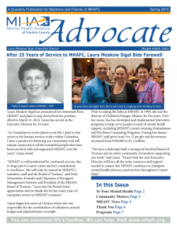 Advocate Newsletter - Mental Health America of Franklin County