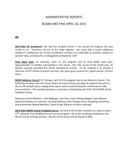 ADMINISTRATIVE REPORTS BOARD MEETING APRIL 20, 2015 4K