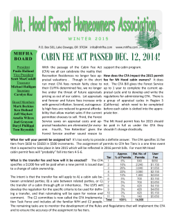 cabin fee act passed dec. 12, 2014!