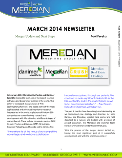 Meredian March 2014 Newsletter