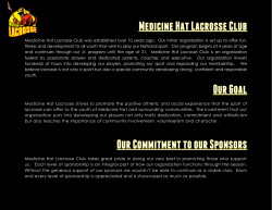 2015 Medicine Hat Lacrosse Club Sponsorship Packages