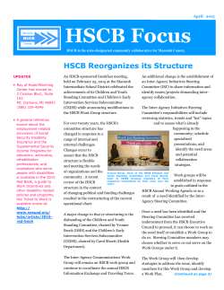 HSCB Focus - Macomb County Human Services Coordinating Body