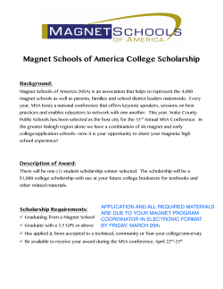 Magnet Schools of America College Scholarship