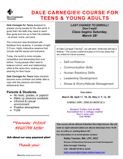 dale carnegieÂ® course for teens & young adults