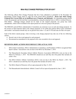 miaa rule change proposals for 2003-2005